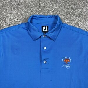 FootJoy Mens Kiawah Island Ocean Course Golf Polo Shirt Blue Large Striped FJ